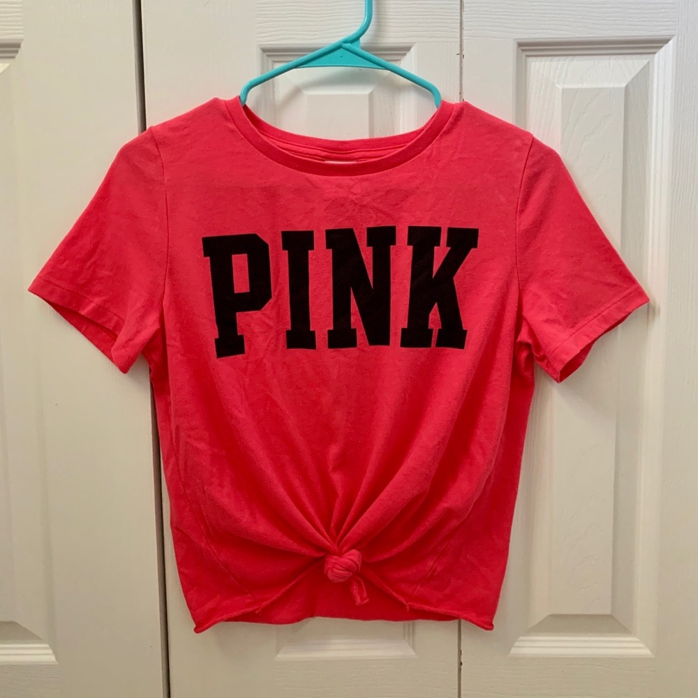 PINK tie front t-shirt